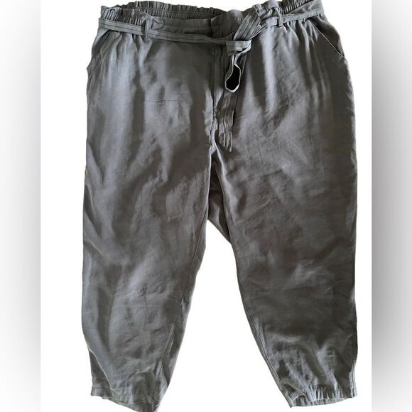 Old Navy bluish gray high rise flowy belted pants Sz 4X NEW - Picture 3 of 10
